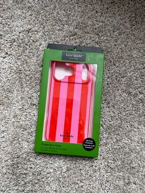 kate spade Pink and Red Striped iPhone Case